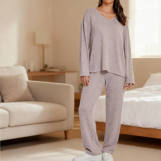Casual long pants and long-sleeved home wear set
