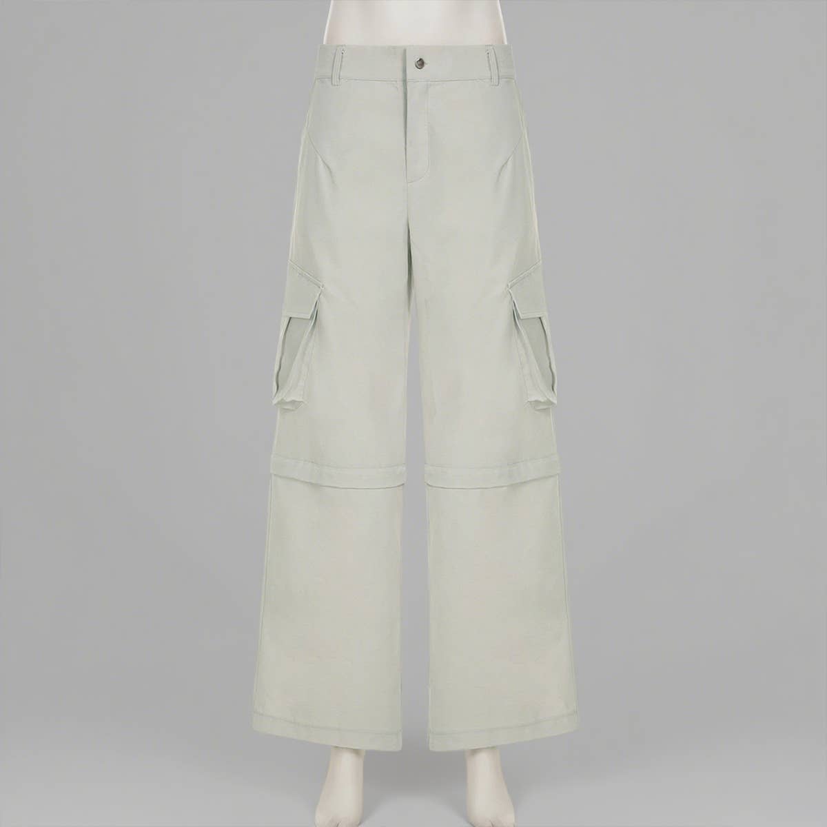 Detachable two-wear straight-leg pants