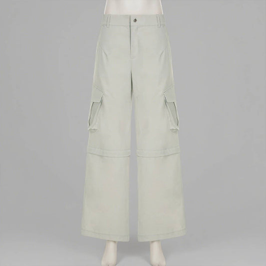 Detachable two-wear straight-leg pants