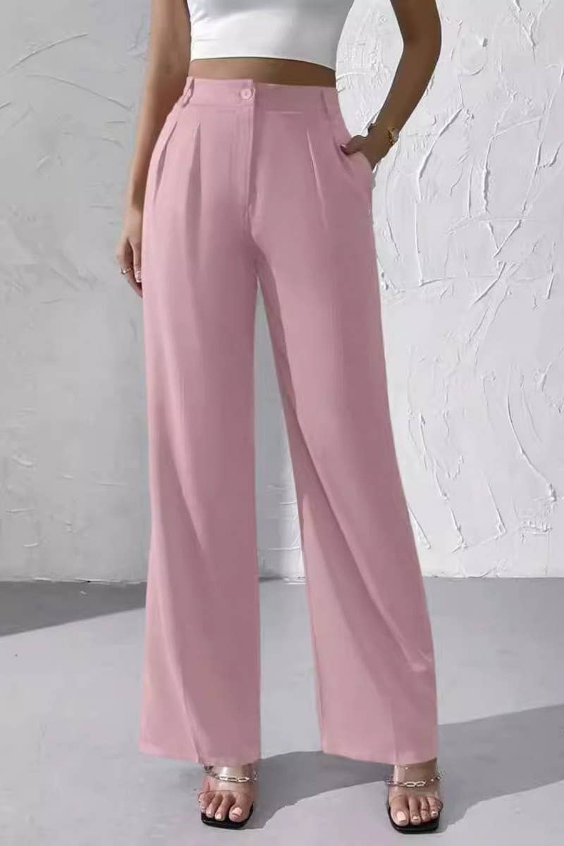 CWBLP1976_CHIC HIGH-WAISTED DRAPED WIDE LEG TROUSERS