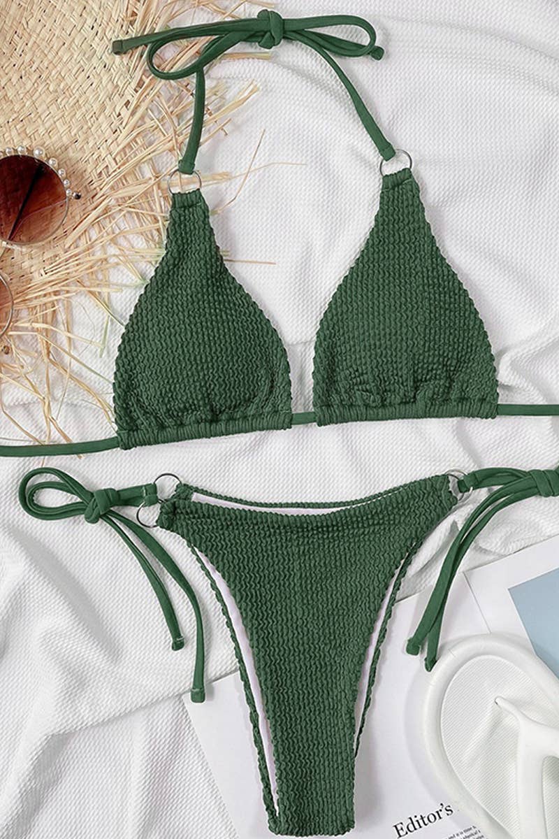 CWMW0808_SOLID COLOR SEXY SPLIT BODY LANYARD SWIMSUIT