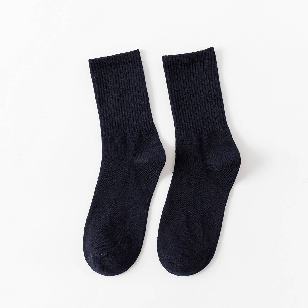 CWMS2511_VERSATILE SOLID COLOR CASUAL MID-CALF SOCKS