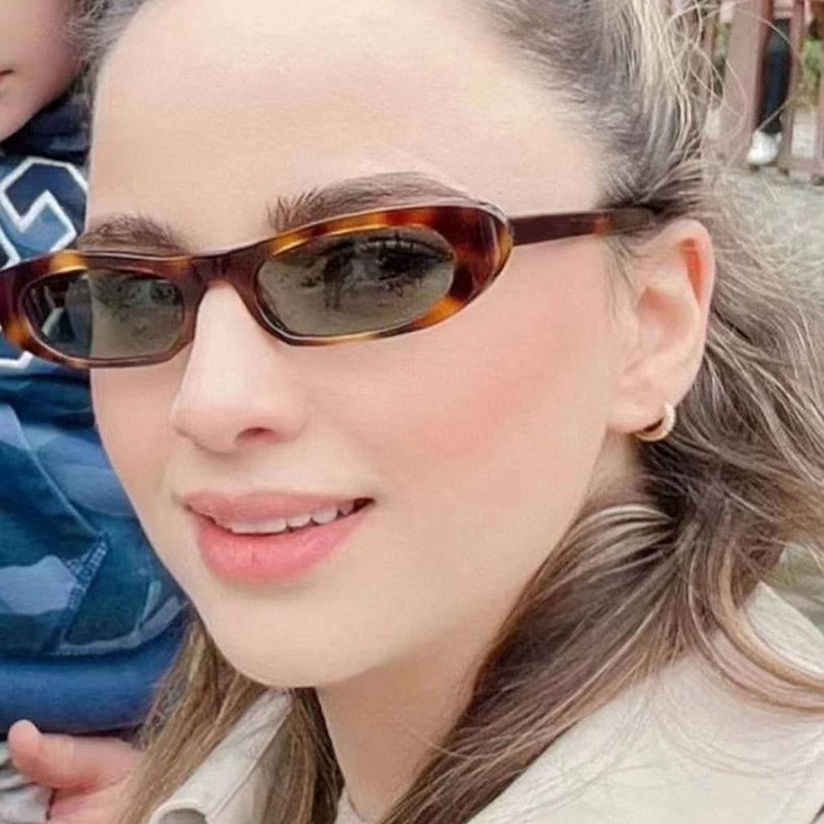 WOMEN NARROW FRAME RETRO OVAL SUNGLASSES