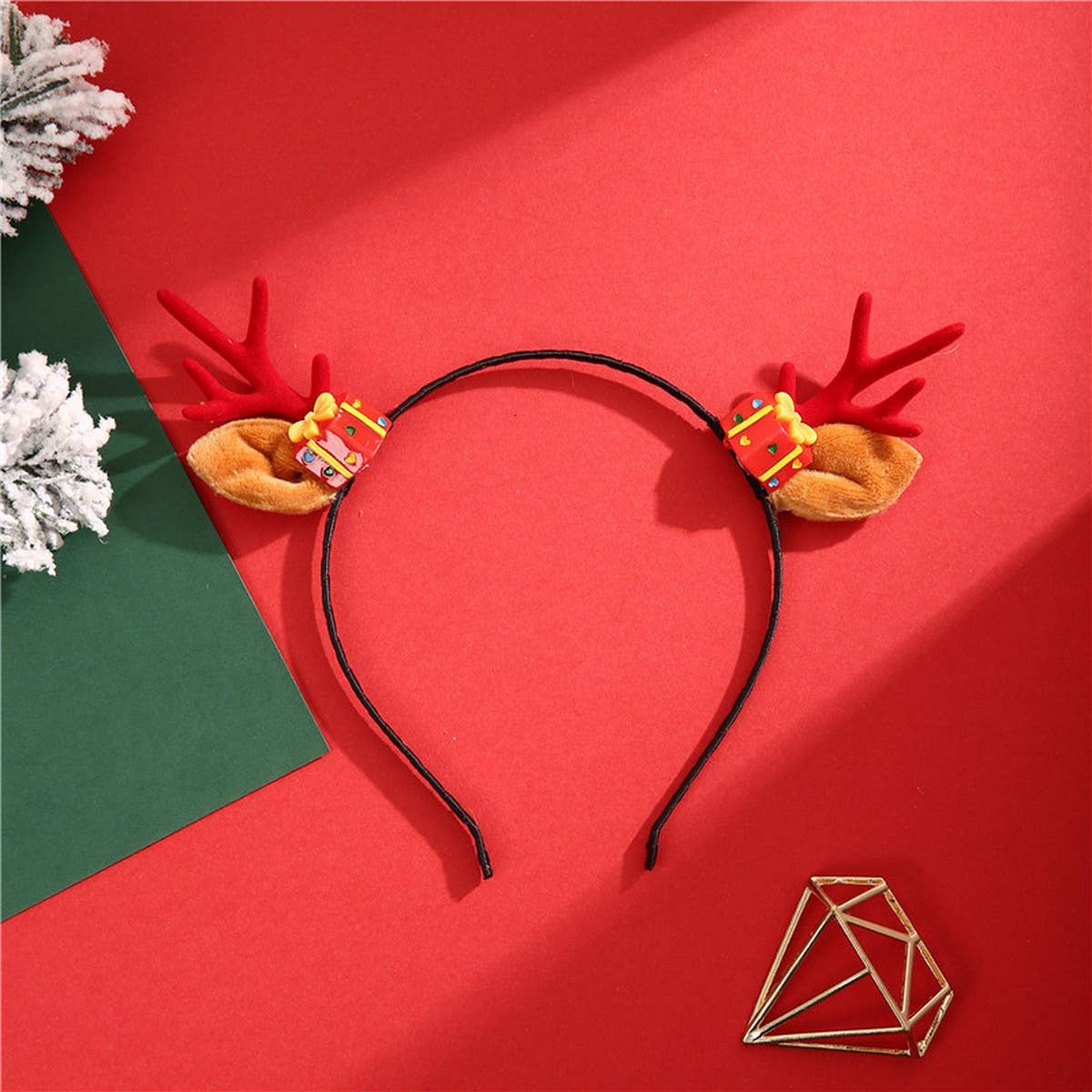 CUTE CHRISTMAS ELK HORN BELL HEADBAND HAIRPIN