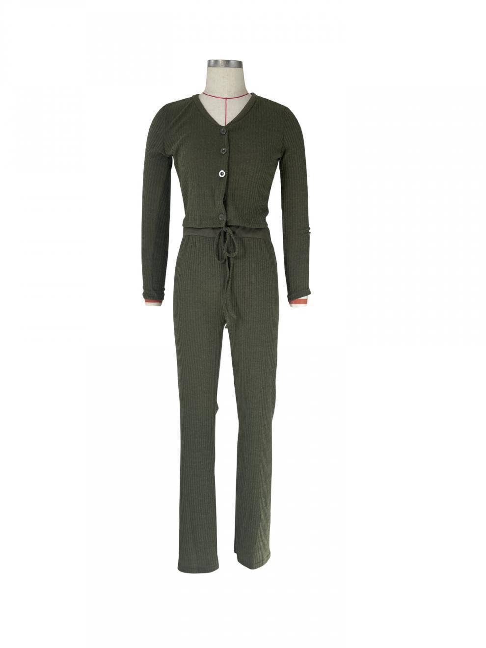 Fashionable casual two-piece woolen knitted set