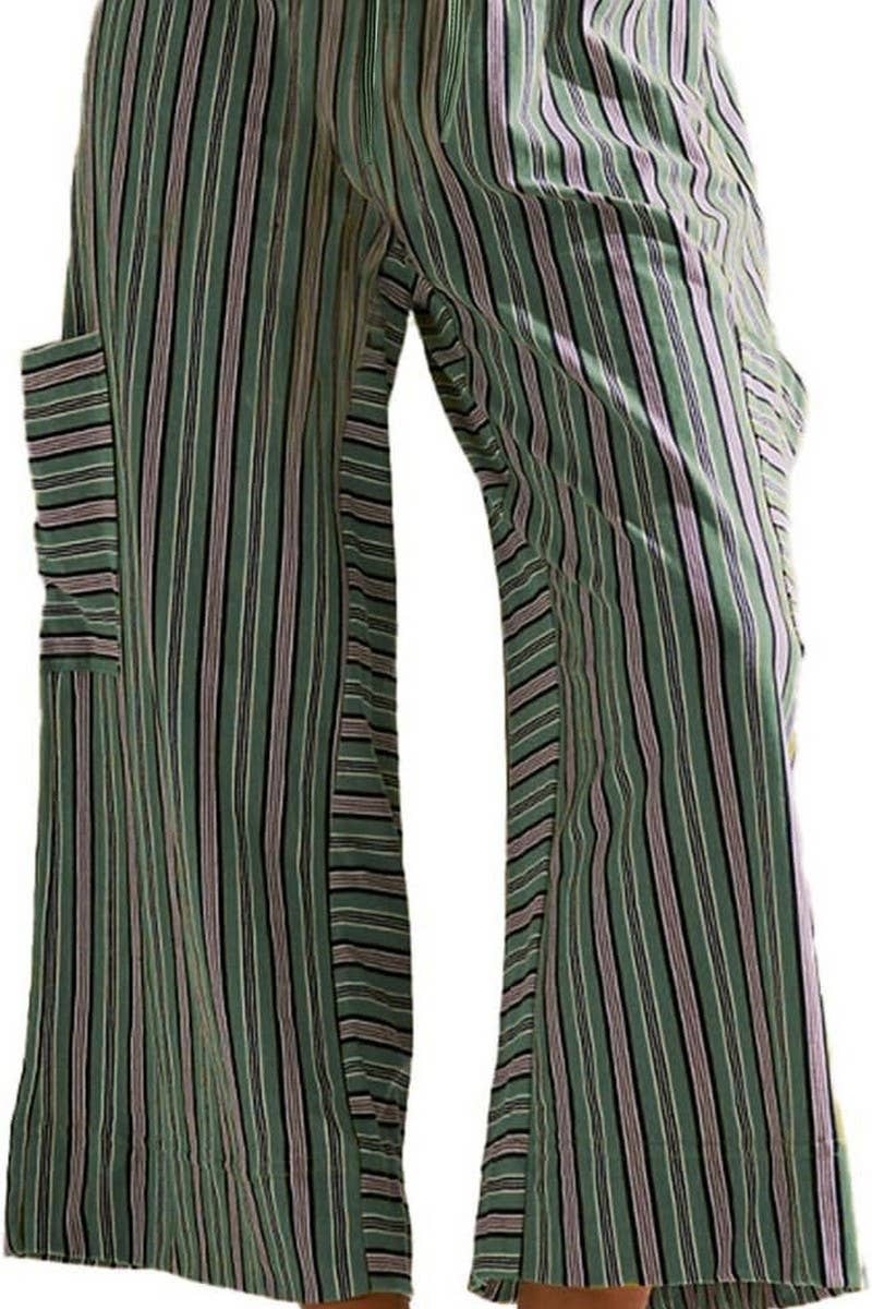 CWBLP01035_COLORFUL STRIPED DRAWSTRING STRAIGHT PANTS