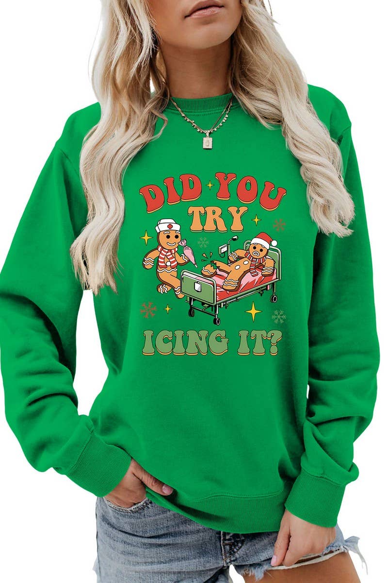 CWTBLL01331_FUNNY CHRISTMAS GRAPHIC LONG SLEEVE SWEATSHIRT