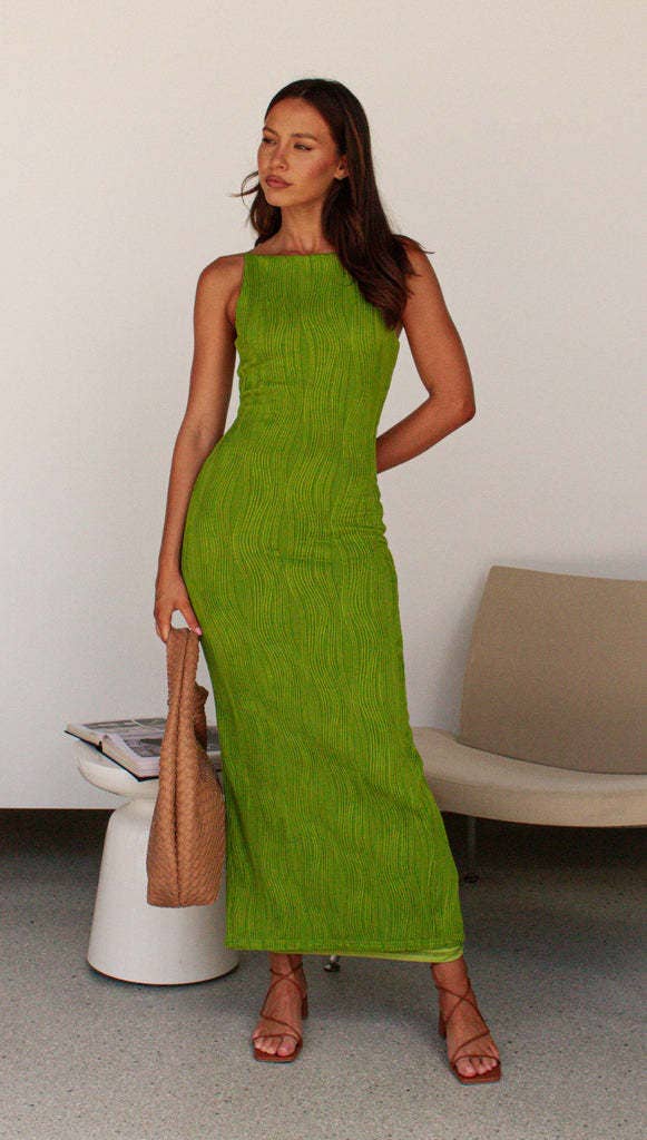 Backless sleeveless slim-fit dress with hip wrap