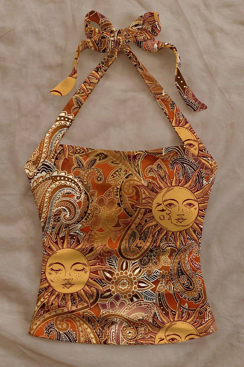 CWTTSL0438_SUMMER SEXY HALTER NECK SMALL VEST SLIM FIT TOP