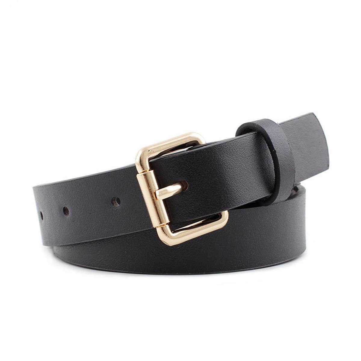 METAL NEEDLE BUCKLE SERPENTINE BELT WITH FINE EDGE