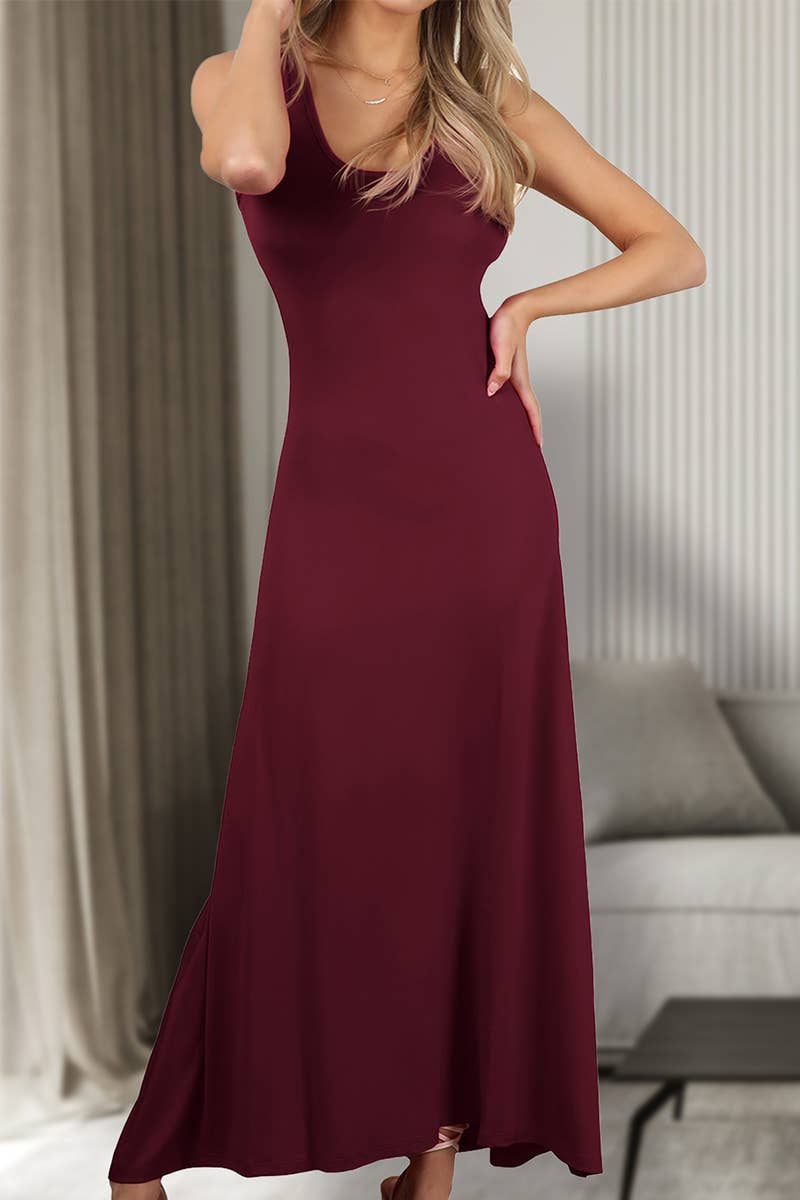 AWDMD281-P_SLEEVELESS TANK TOP STYLE MAXI DRESS