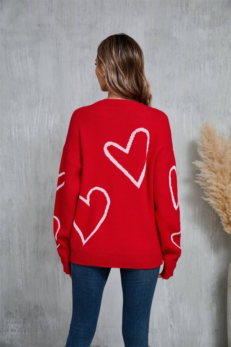 CWOSWL5764_VALENTINE'S DAY BIG HEART CONTRAST SWEATER