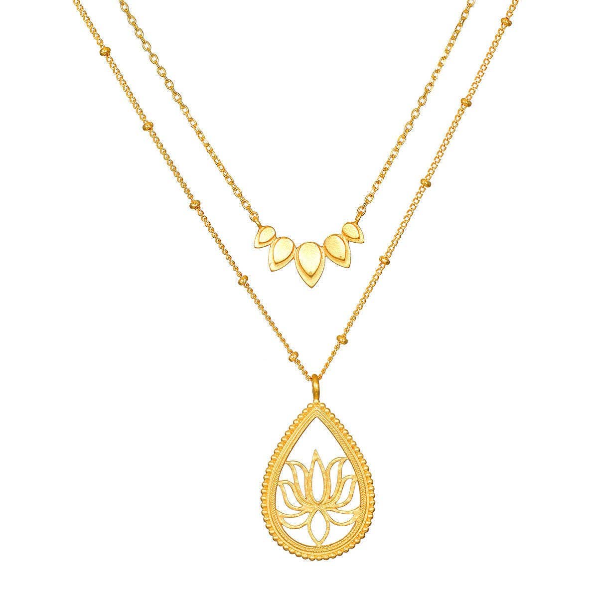 Sun and Moon Double Layered Evil Eye Necklace