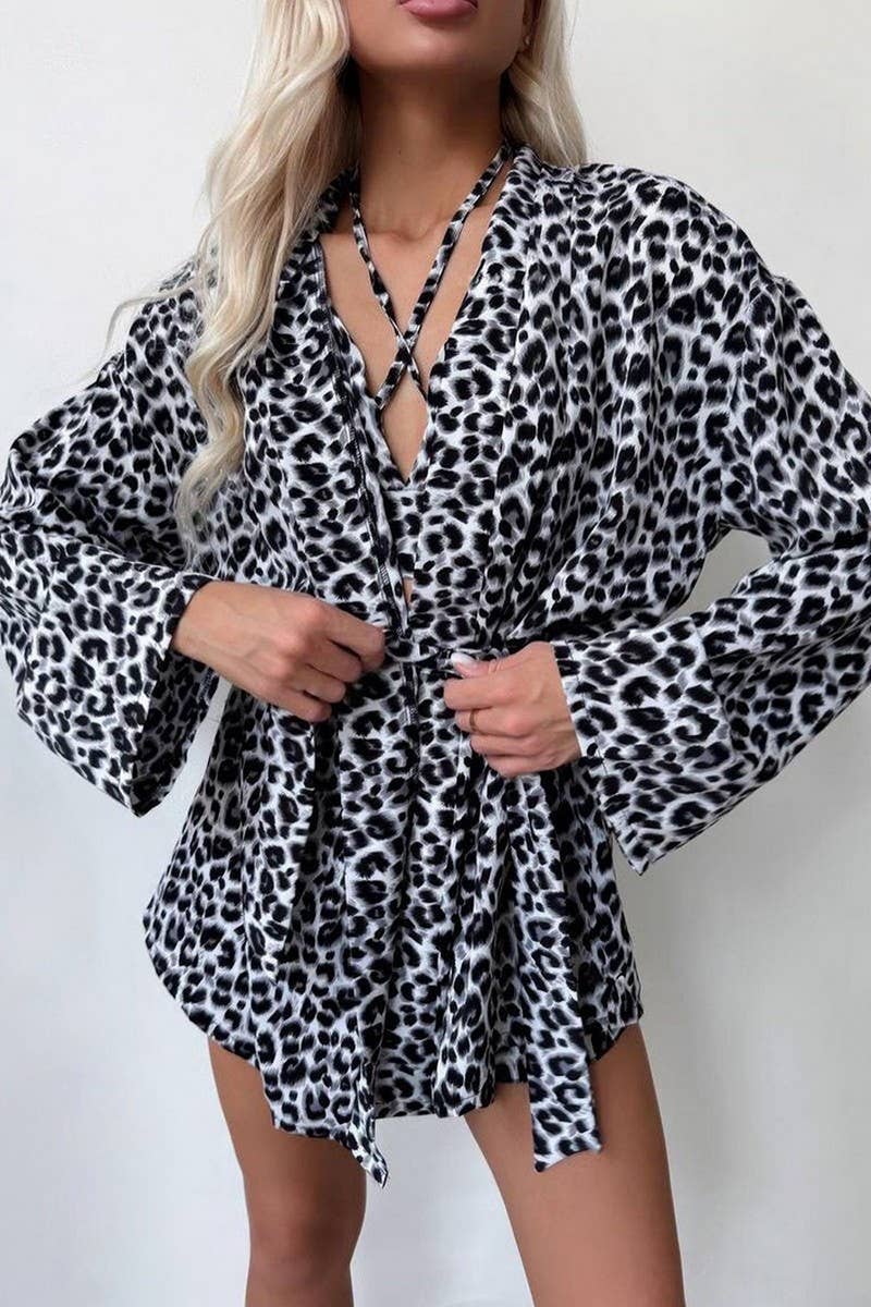 CWSPJ0331_LEOPARD PRINT UNDERWEAR SHORTS PAJAMA SET