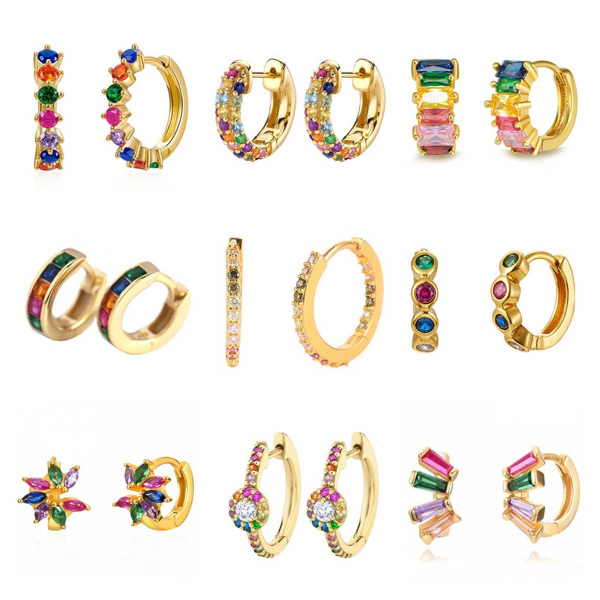 TRENDY COLORFUL RETRO EARRINGS