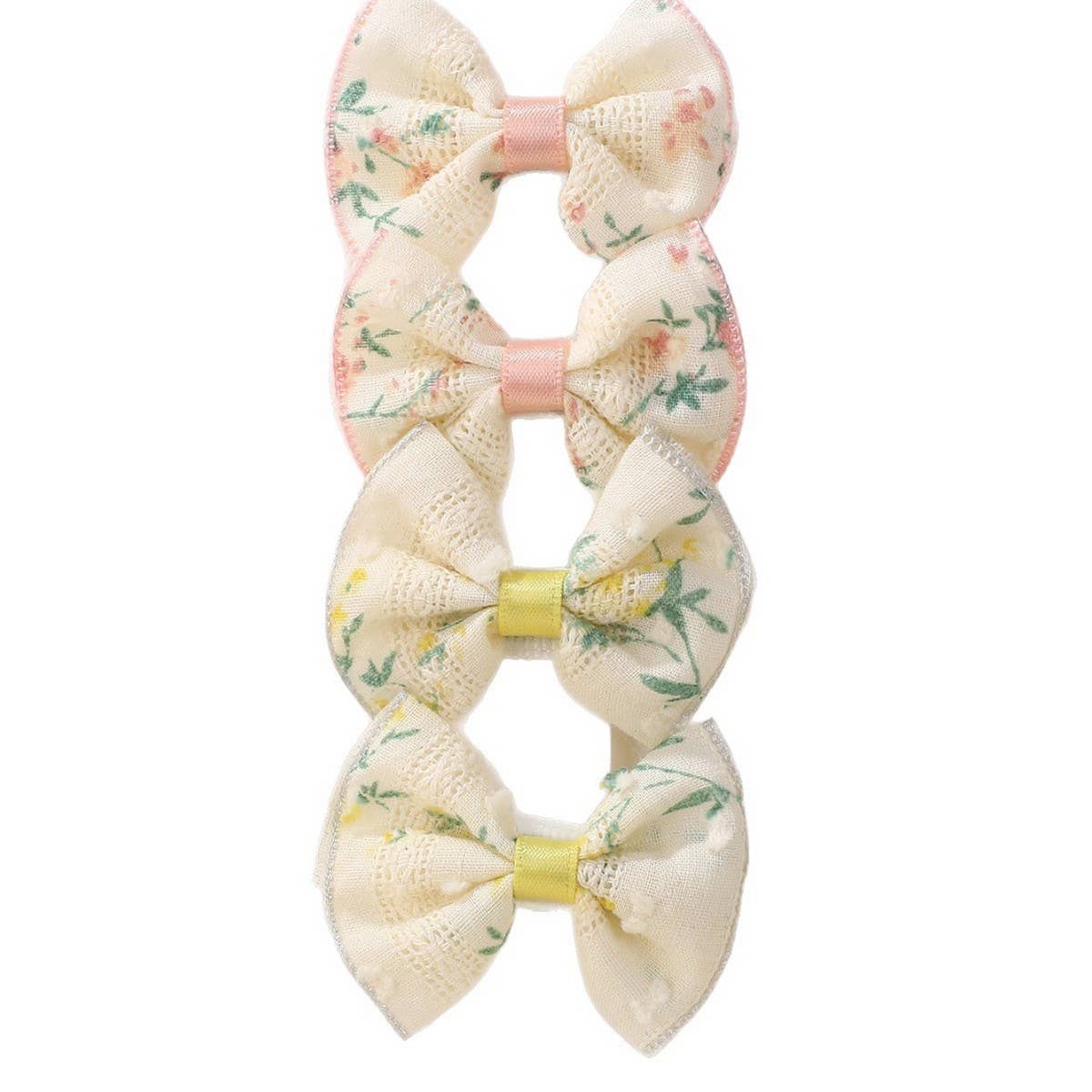 Kids Embroidered Bow Hair Clip Set ? Handmade