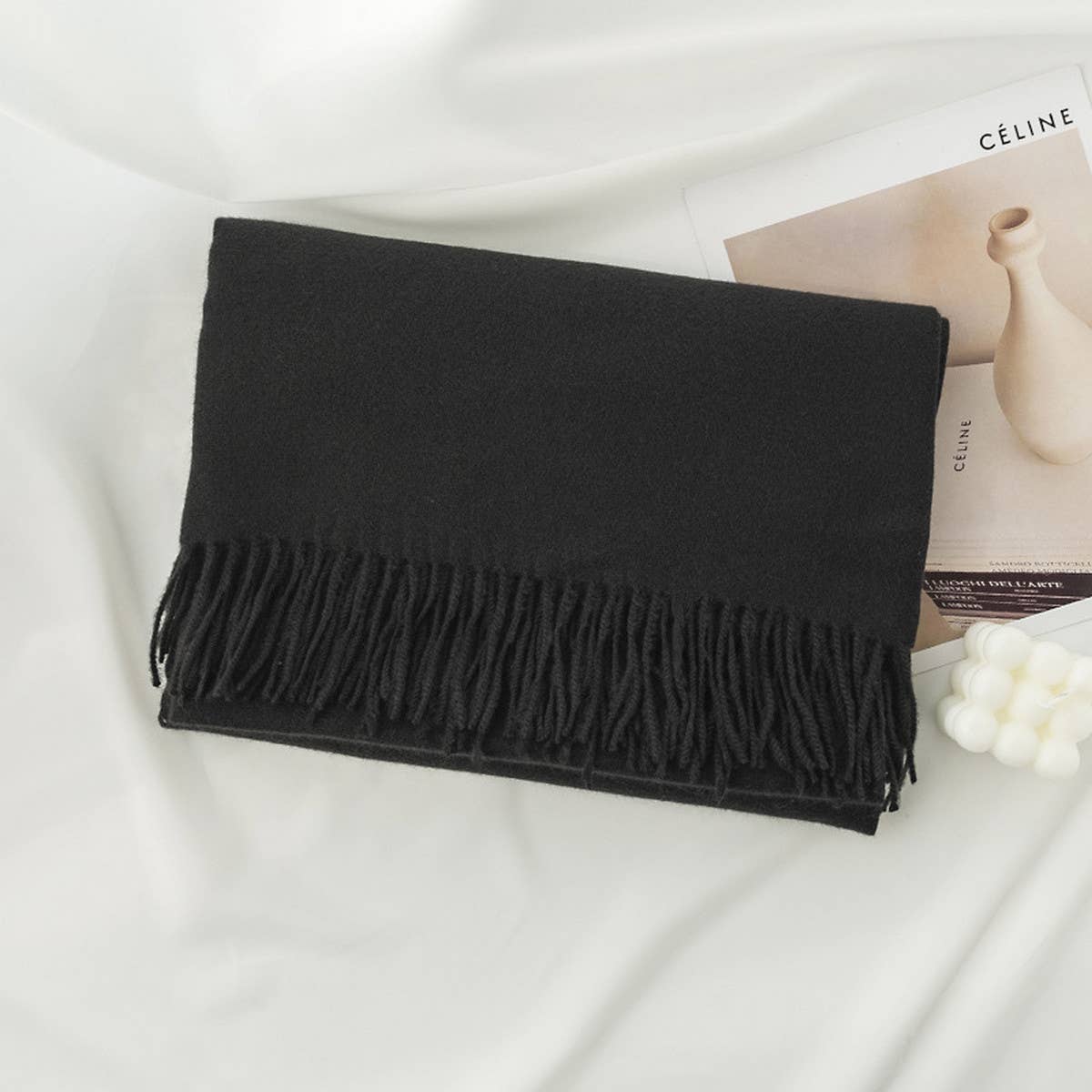 Cozy Solid Color Winter Scarf with  for Women