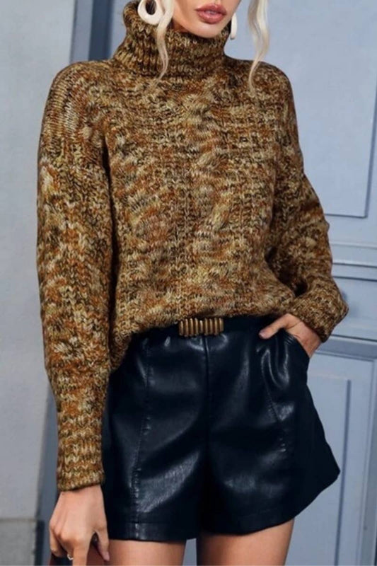 CWOSWL6651_WINTER KNIT TURTLENECK LONG-SLEEVED SWEATER