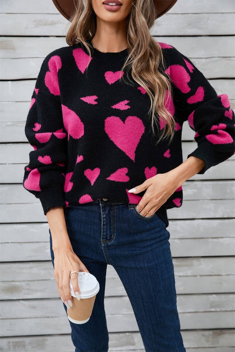 CWOSWL5779_LONG SLEEVE VALENTINE'S DAY HEART SWEATER