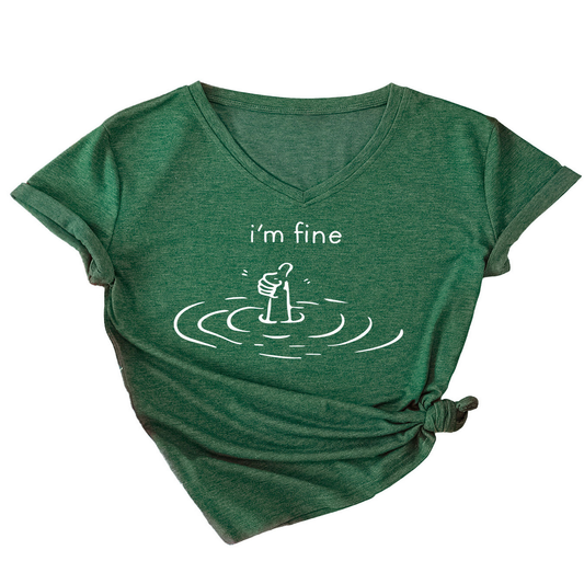 Casual Tee for Women ?œI?™m Fine??Statement Top_CWTTS1485