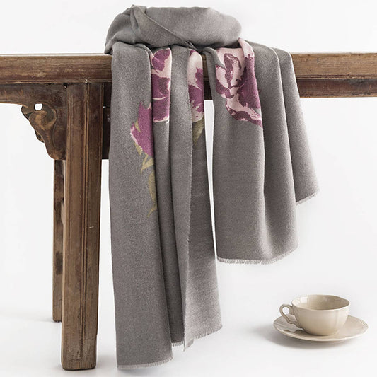 Vintage Boho Faux Cashmere Scarf for Women