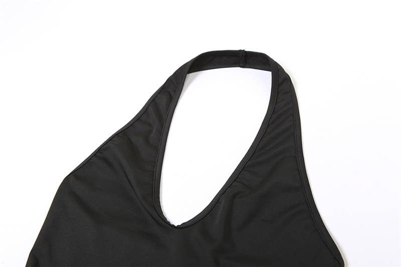 Casual Halter Neck Backless High Waist Romper