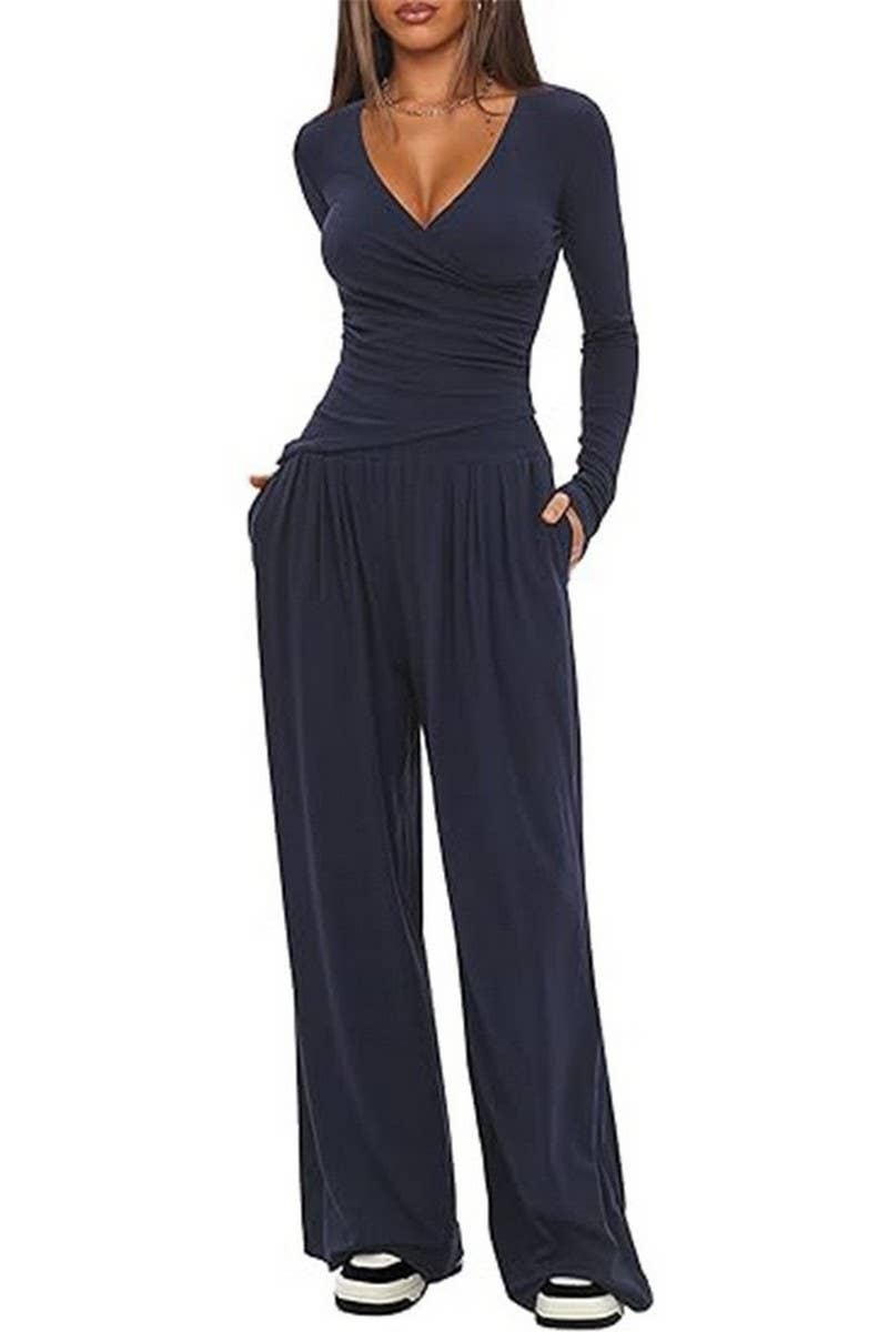 CWSTB00457_SOLID LONG SLEEVE TOP & WIDE LEG PANTS SET