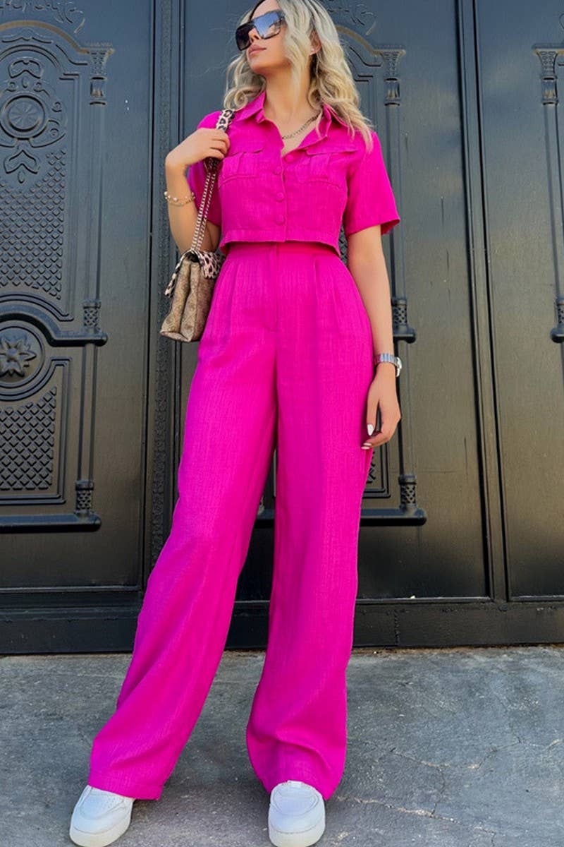 CWSS1063_SUMMER ELEGANT CASUAL WOMEN'S TWO-PIECE SUIT