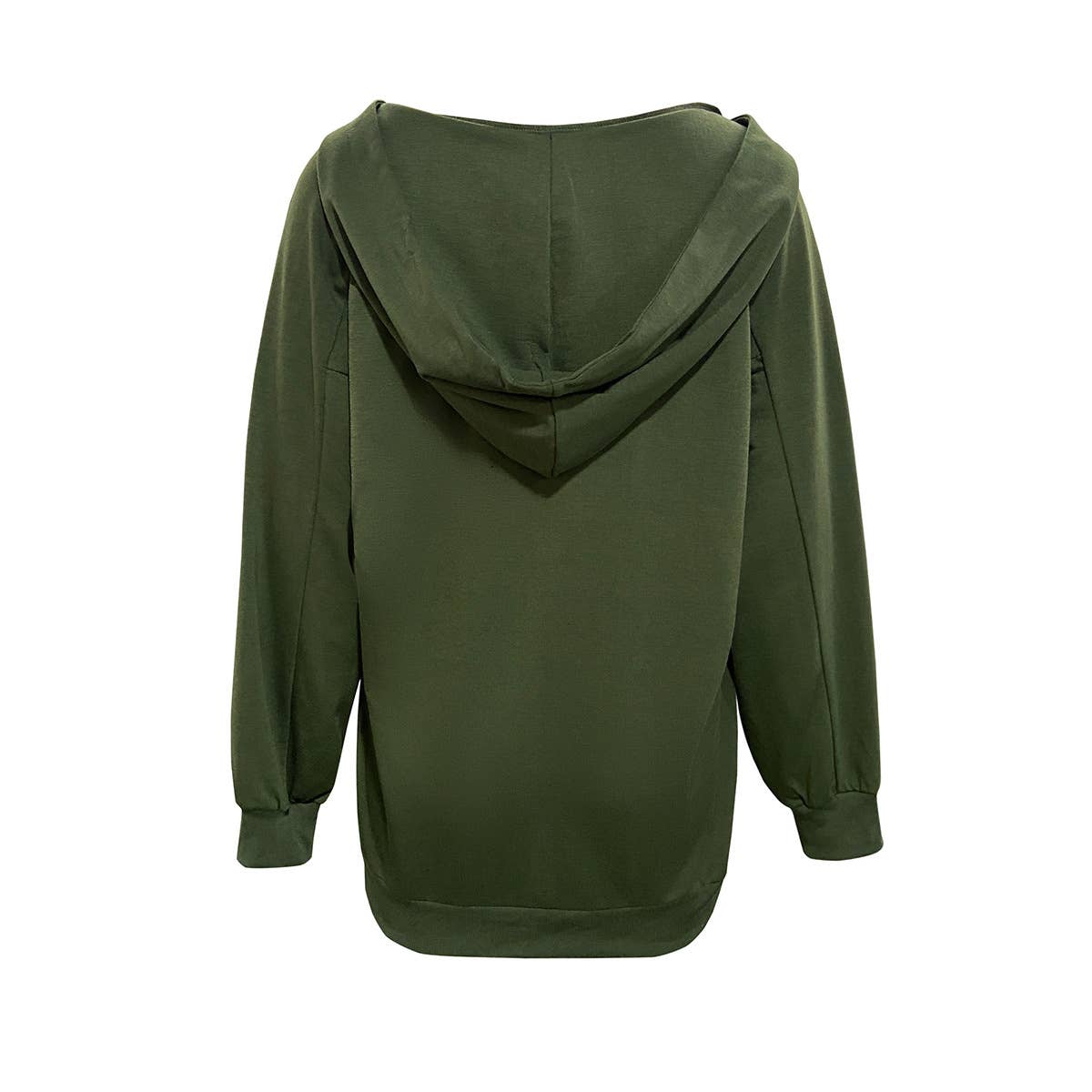 CORNS LACE-UP SOLID COLOR HOODED CASUAL HOODIE