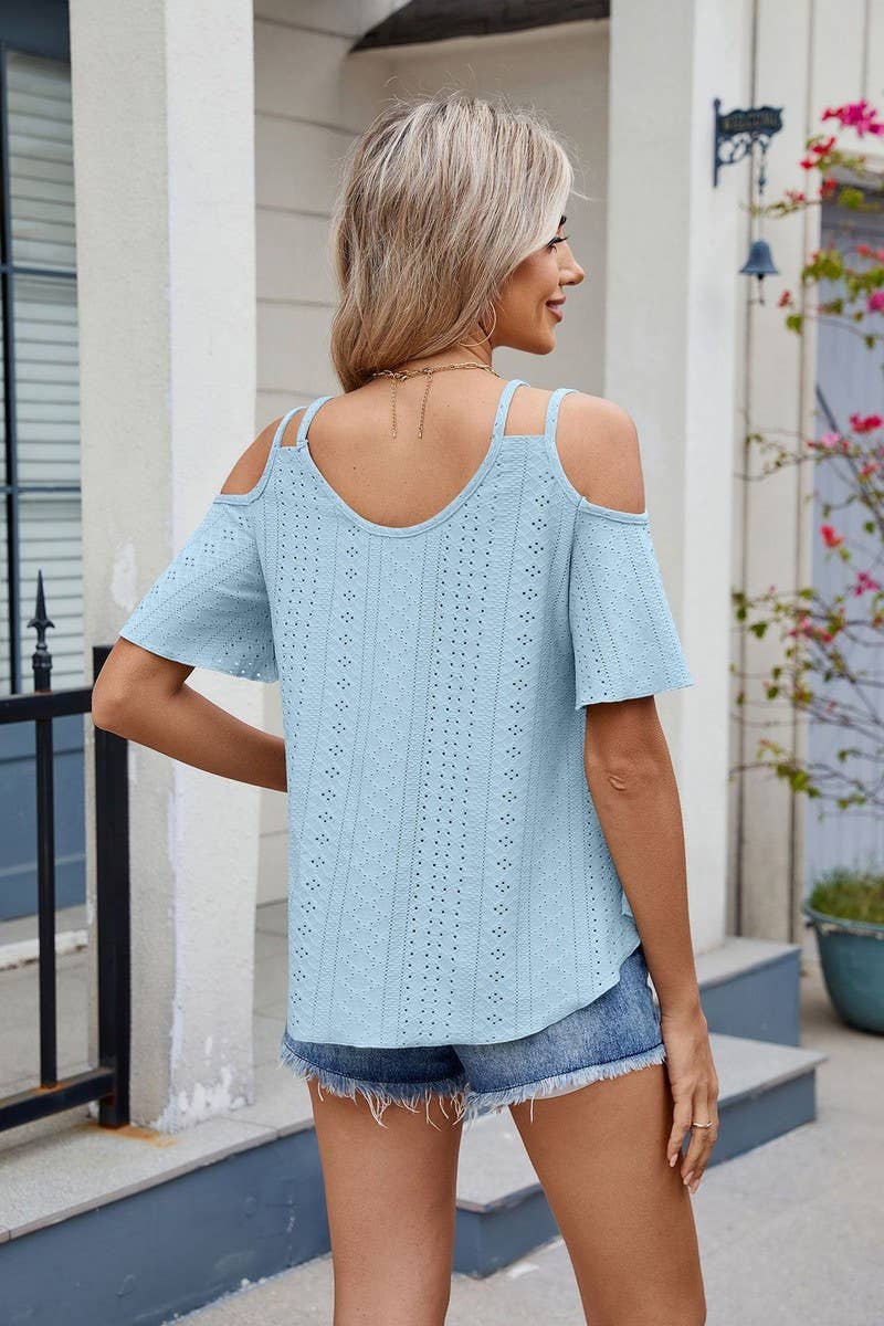 CWTBLS1722_DOUBLE STRAP OFF-THE-SHOULDER KNITTED CAMISOLE