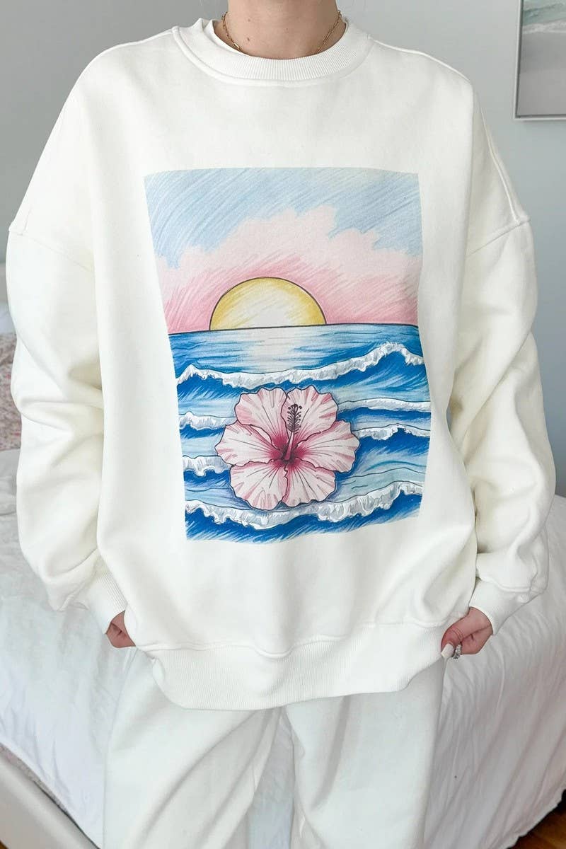 CWTBLL01284_PRINTED CREWNECK PULLOVER SWEATSHIRT