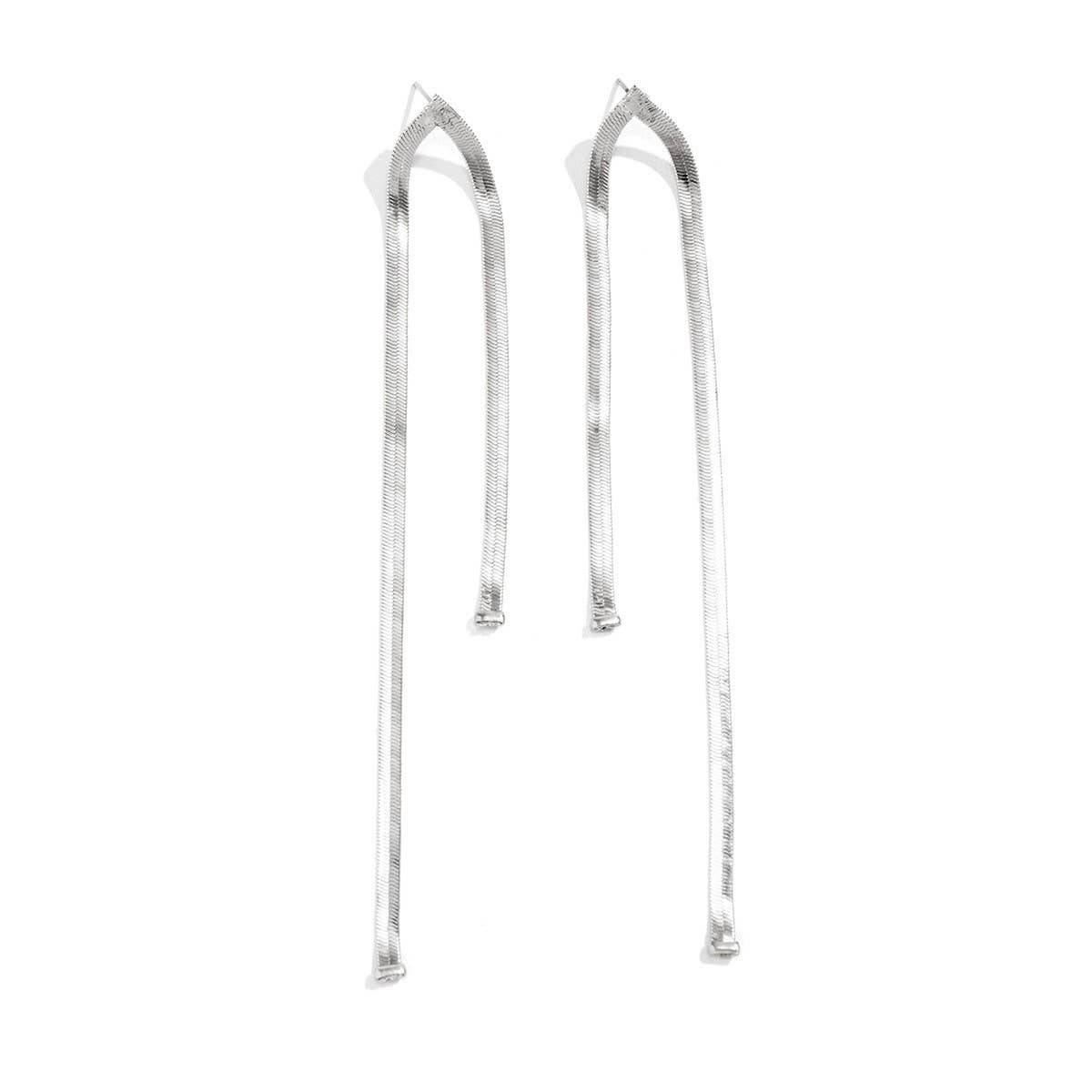 PERSONALIZED LONG TASSEL EARRINGS SNAKE BONE CHAIN_CWAJE1136