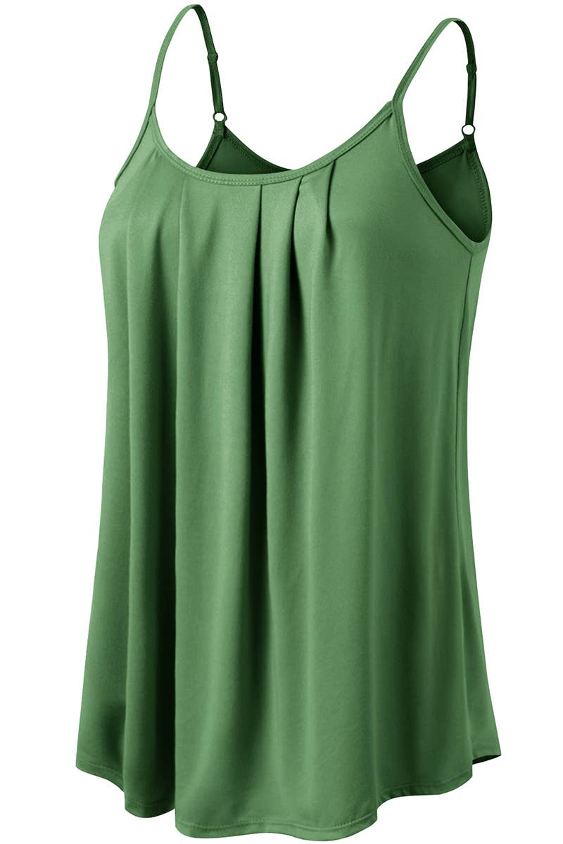 CWTTK229-P_Sleeveless Pleated Layered Cami Tank Knit Top