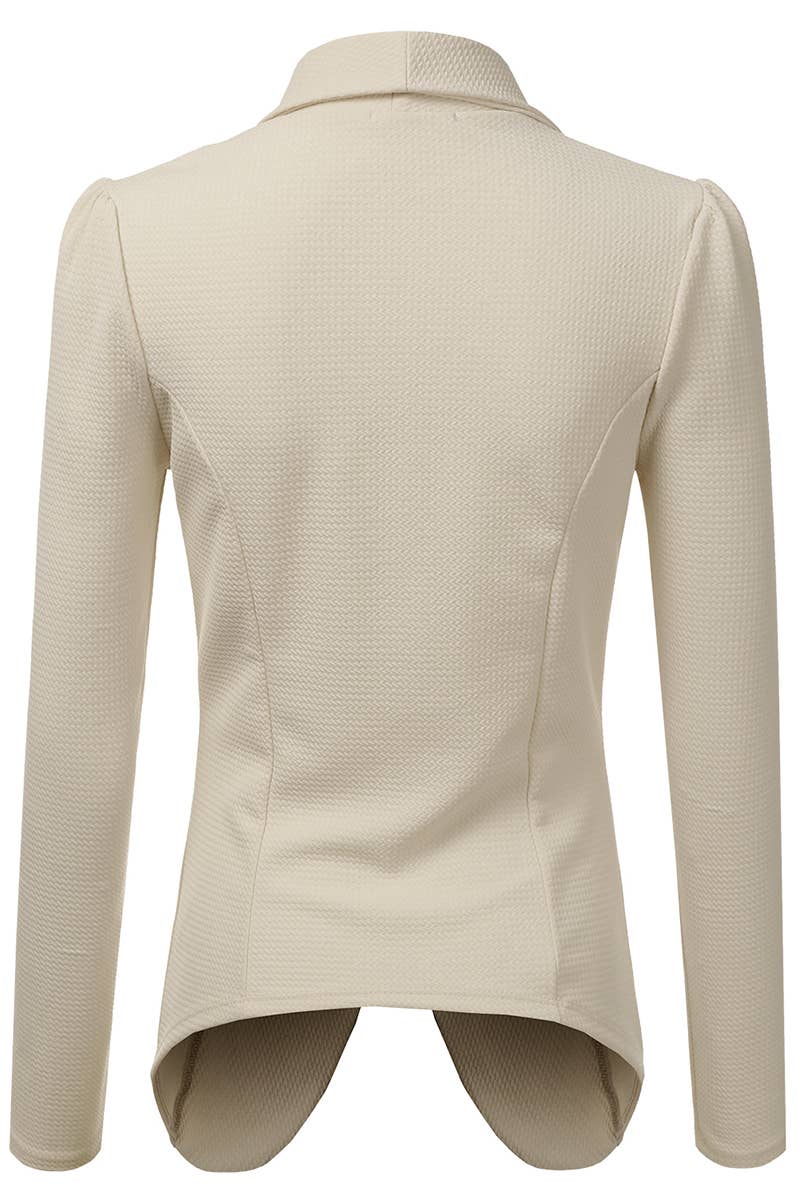 CWOBL090_Casual Work Long Sleeve Open Front Blazer