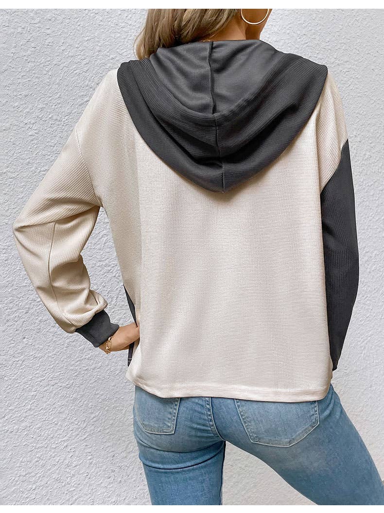 CASUAL HOODIE IN CONTRASTING COLORS FOR WOMEN