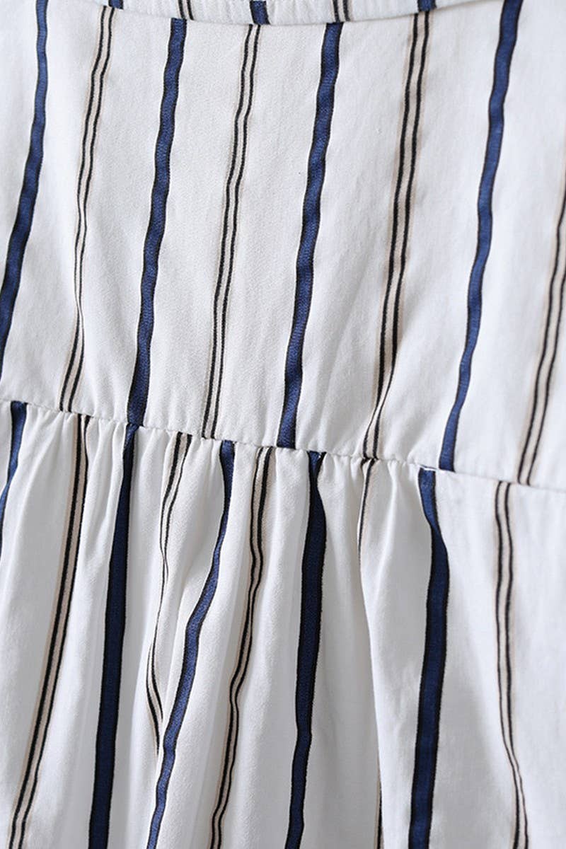 CWTSTL2247_STRIPED COTTON LOOSE CASUAL SHIRT TOP