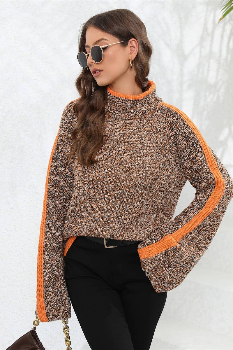 CWOSWL1705_Turtle Neck Long Sleeve Pullover Sweater