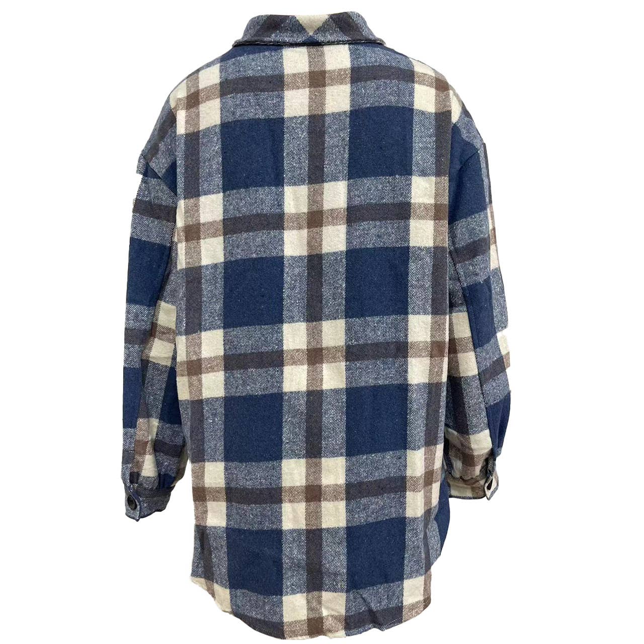 Checkered brushed lapel jacket