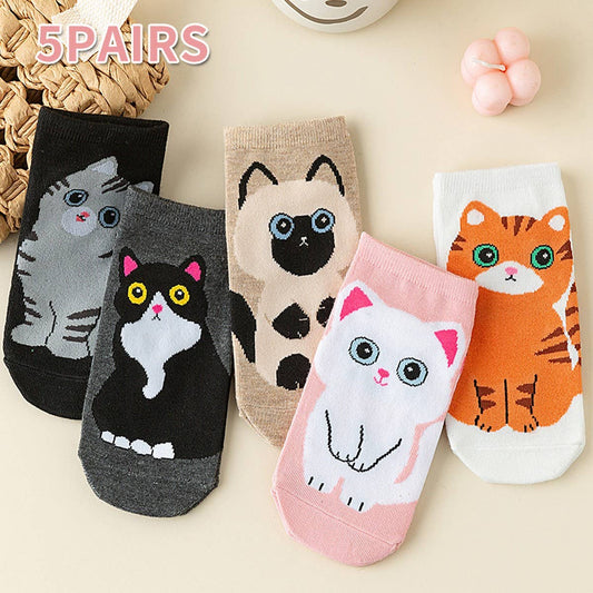 CWMS02736_WOMEN CUTE CARTOON ANKLE SOCKS KOREAN STYLE