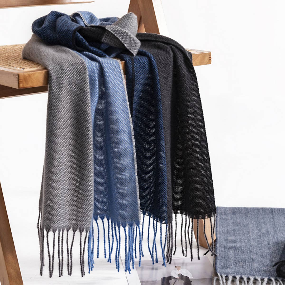 Men's Plaid Colorblock Scarf - Winter Warm Style
