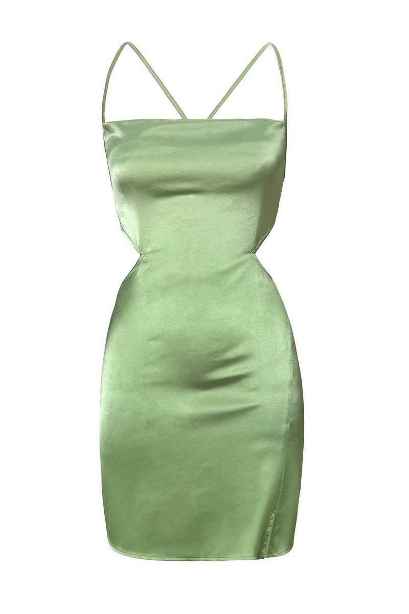 CWDHL0770_SUMMER SEXY SLIM FIT BACKLESS SUSPENDER DRESS