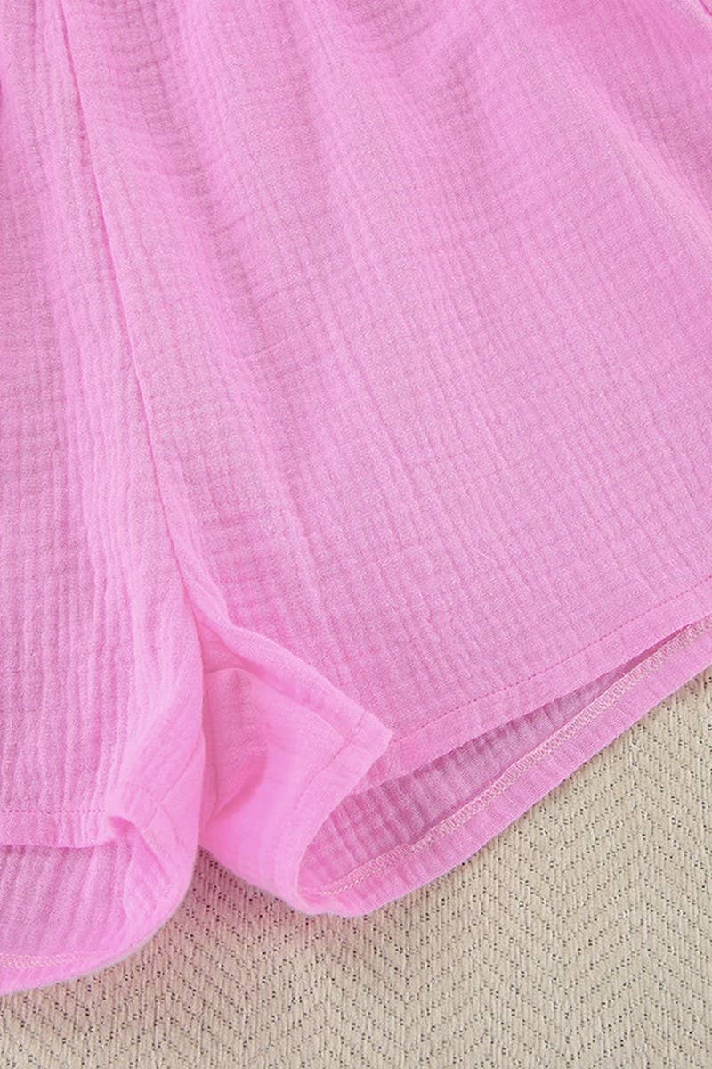 CWSPJ0343_LOOSE COTTON LONG SLEEVE SHORTS PAJAMA SET