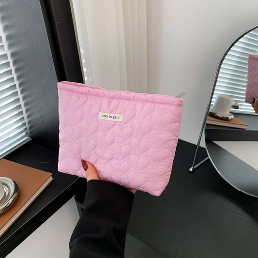 NEW COTTON HEART HAND-HELD PORTABLE COSMETIC BAG_CWAB4404