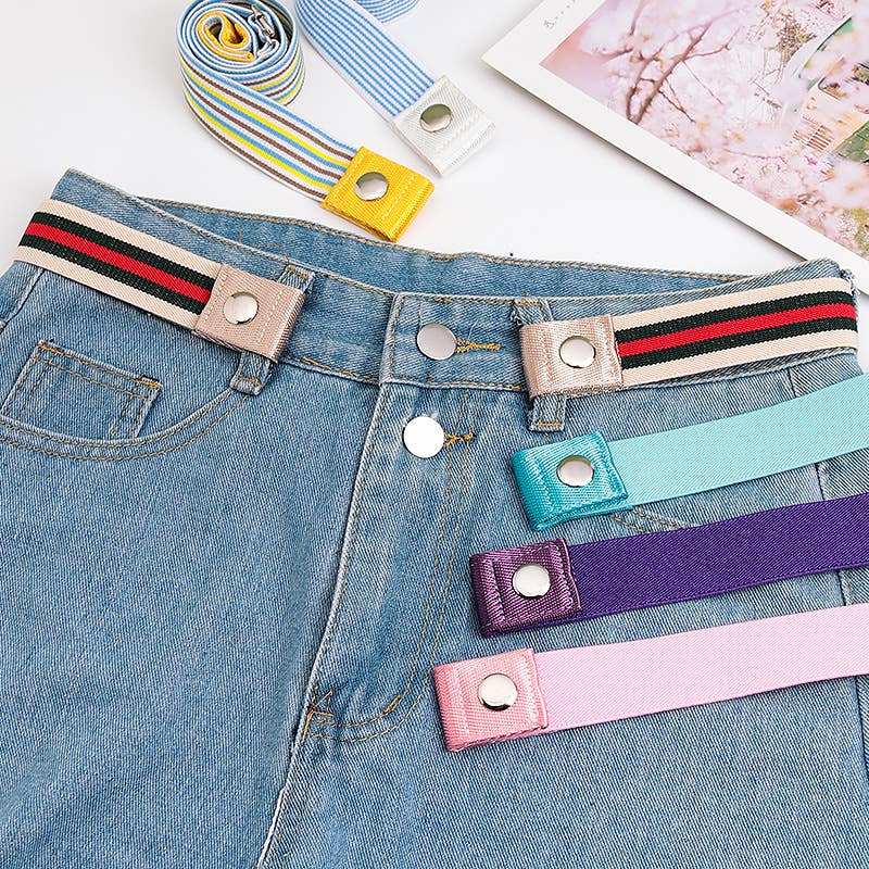 SEAMLESS WOVEN BUCKLELESS ELASTIC CANVAS BELT_CWABE0673