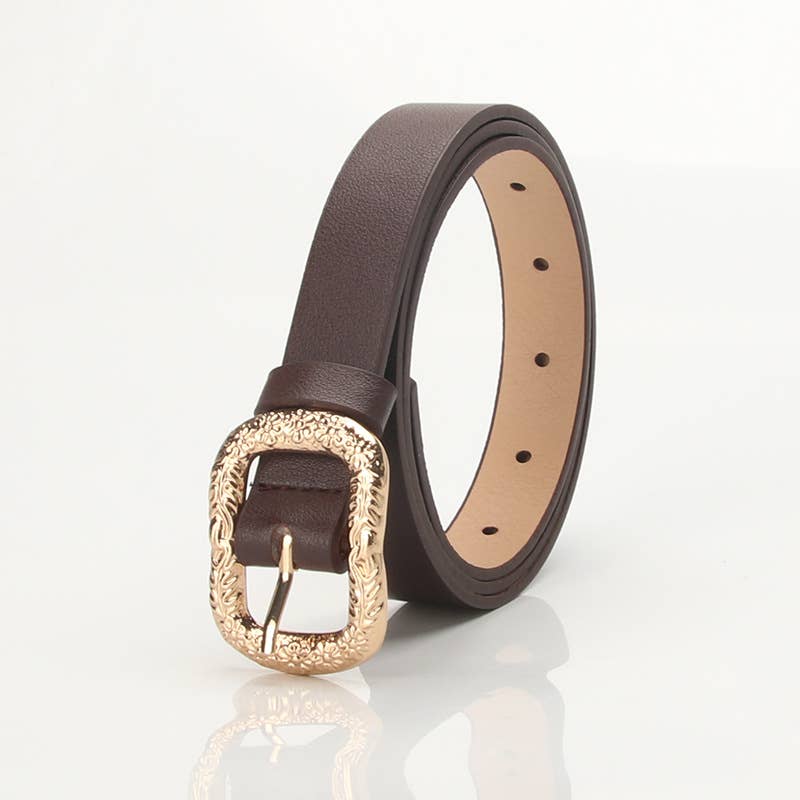 Carved metal buckle personalized fashionable belt