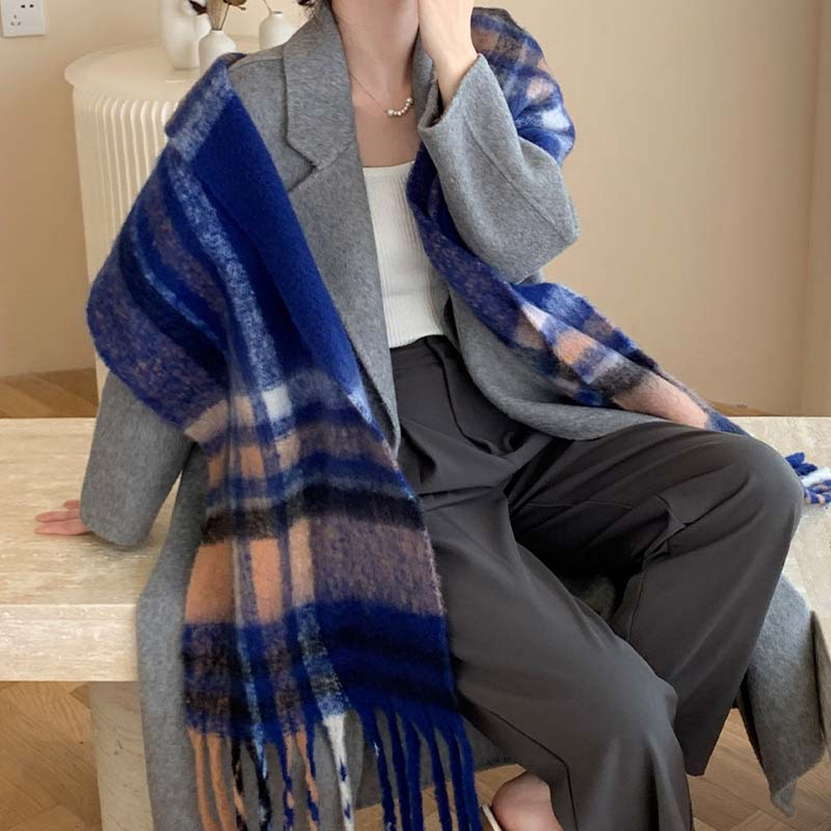 Plush AC Scarf ??Thick Soft Winter Wrap_CWASC2701