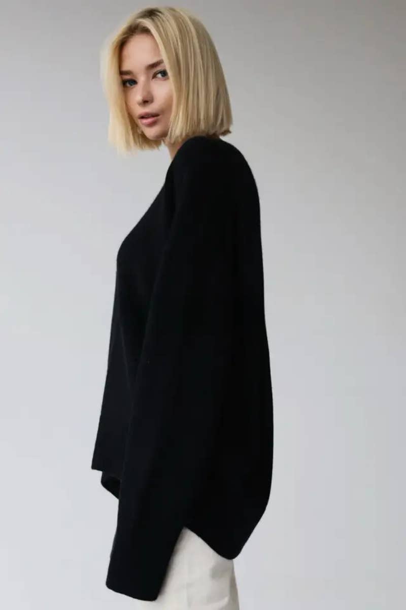 CWOSWL6631_CREW-NECK LONG-SLEEVED SOLID COLOR SWEATER