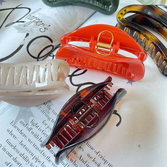 CWAHA1518_SIMPLE SEMI CIRCULAR ARC LARGE HAIR CLAW CLIP