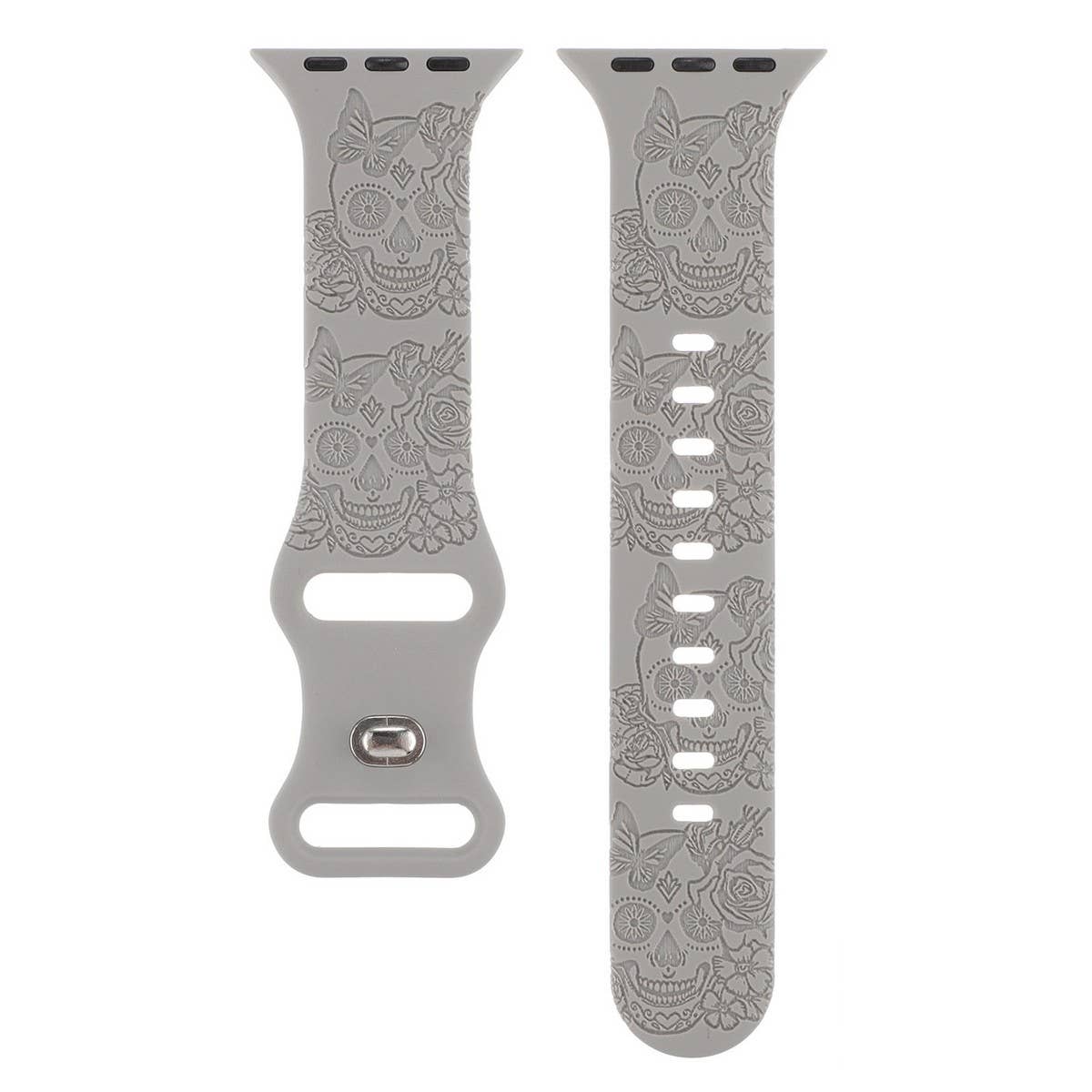 ENGRAVED CHECKERED SILICONE APPLE WATCH9-1 STRAP