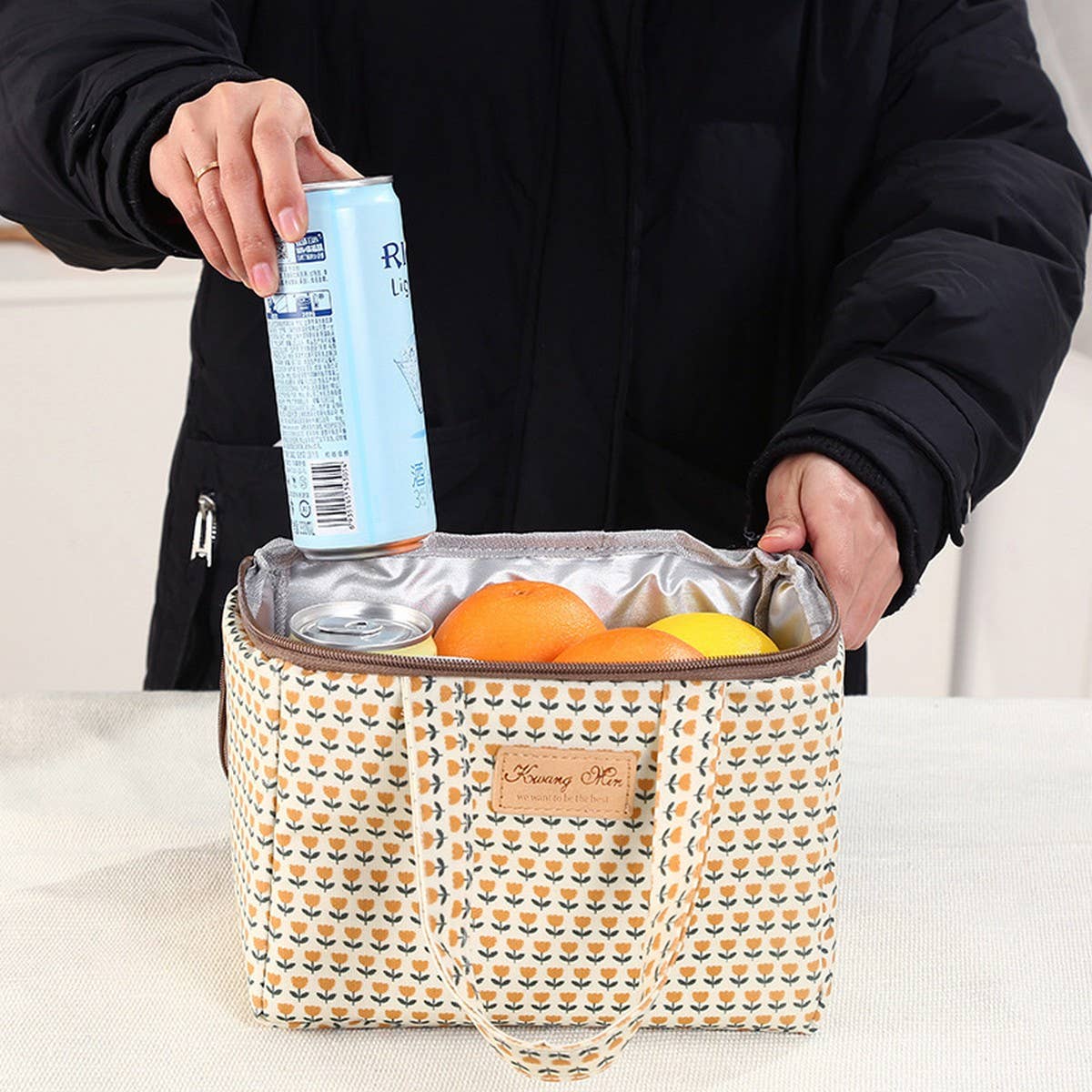 HANDBAG LARGE CAPACITY CANVAS INSULATED BAG_CWAB1722